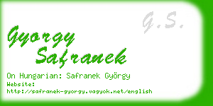 gyorgy safranek business card