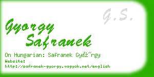 gyorgy safranek business card